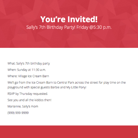 Party Invite Birthday Party 1